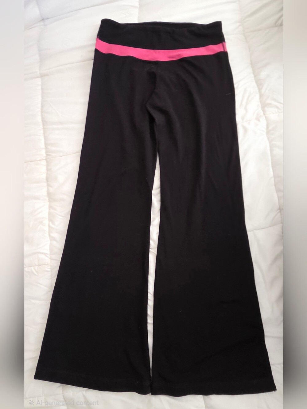 Lululemon Flare Yoga Pants with Pink Waistband Size 10